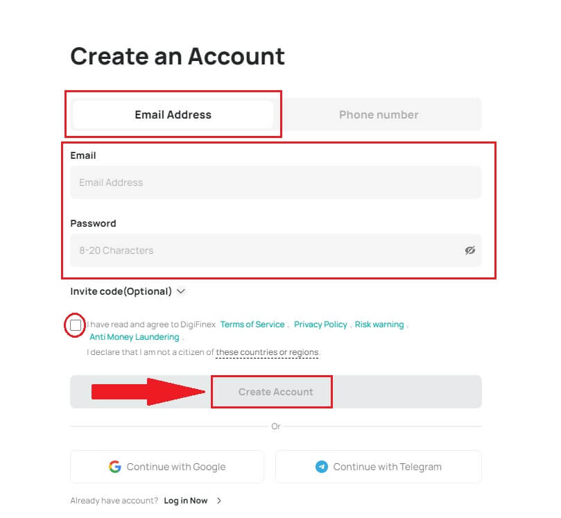 Come registrare un account su DigiFinex Come registrare un account su DigiFinex