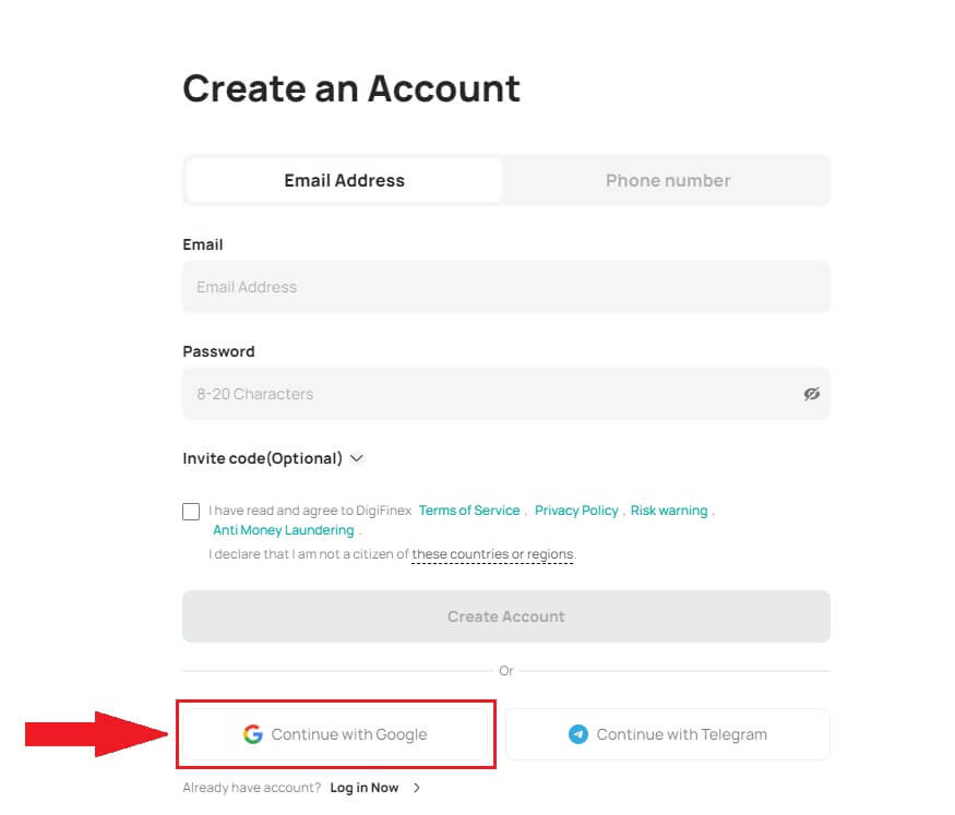 Come registrare un account su DigiFinex Come registrare un account su DigiFinex